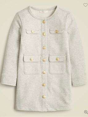 J. Crew Girls | crewcuts Lady Jacket Sweatshirt Dress in Gray, Sz. 8